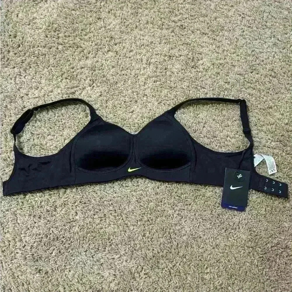 Nike Pro Hero Sports Bra Black 360 Degree High Support 620271 Size 34C